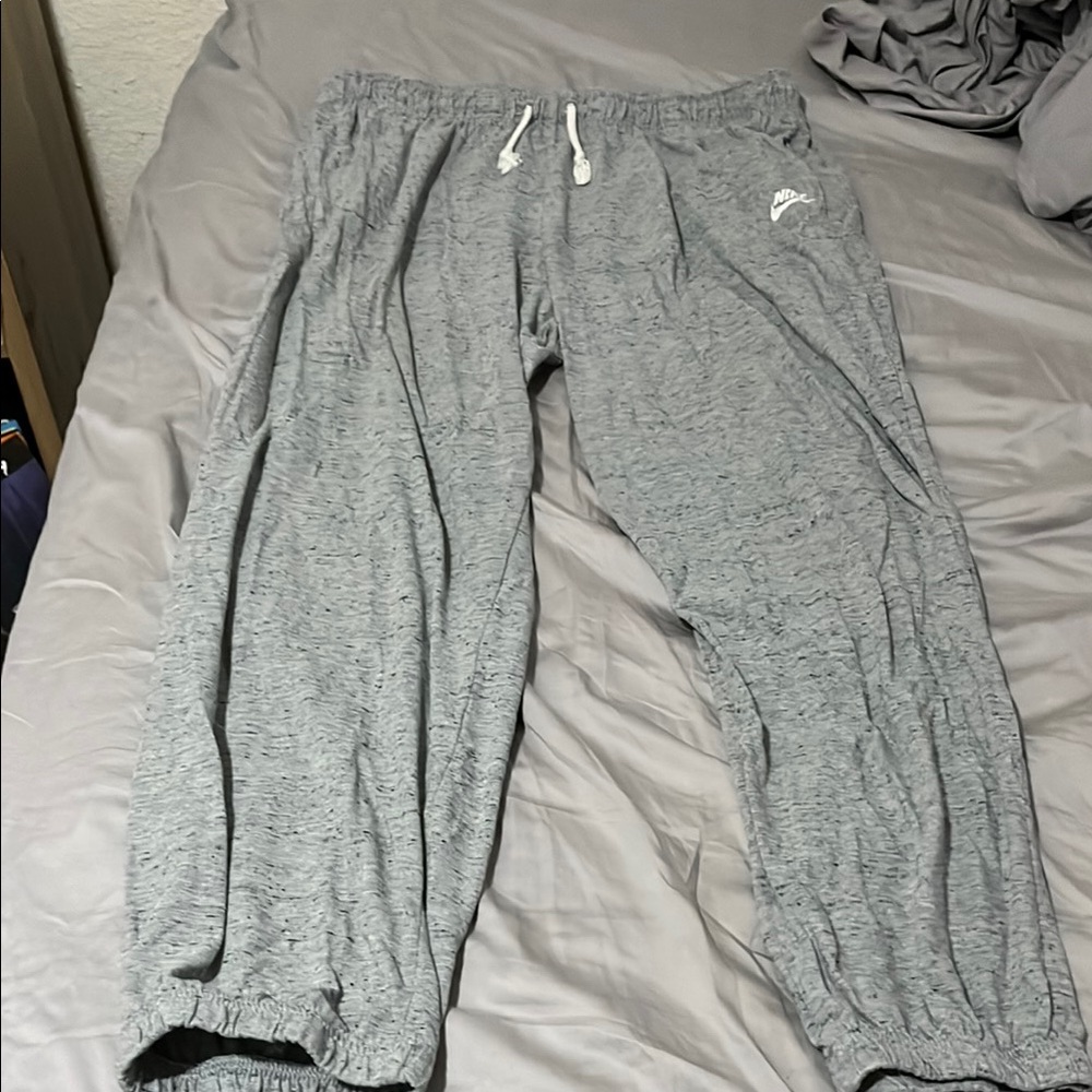 Nike Gray Jogger Sweatpants with Elastic Waistband
